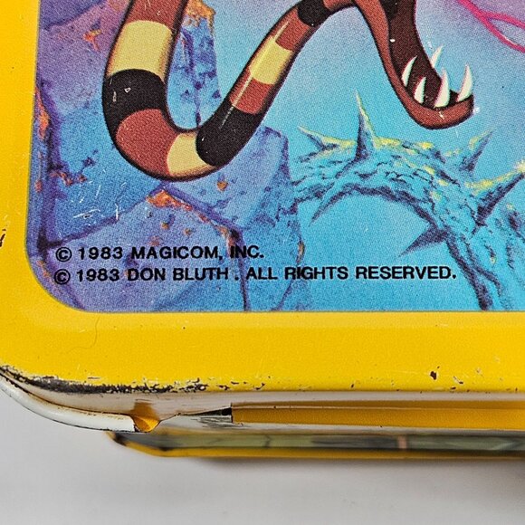 Dragons Lair Arcade Game Vintage Metal Lunchbox & Thermos Set 1983 Aladdin - Picture 8 of 13